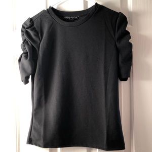 Black puff sleeve blouse